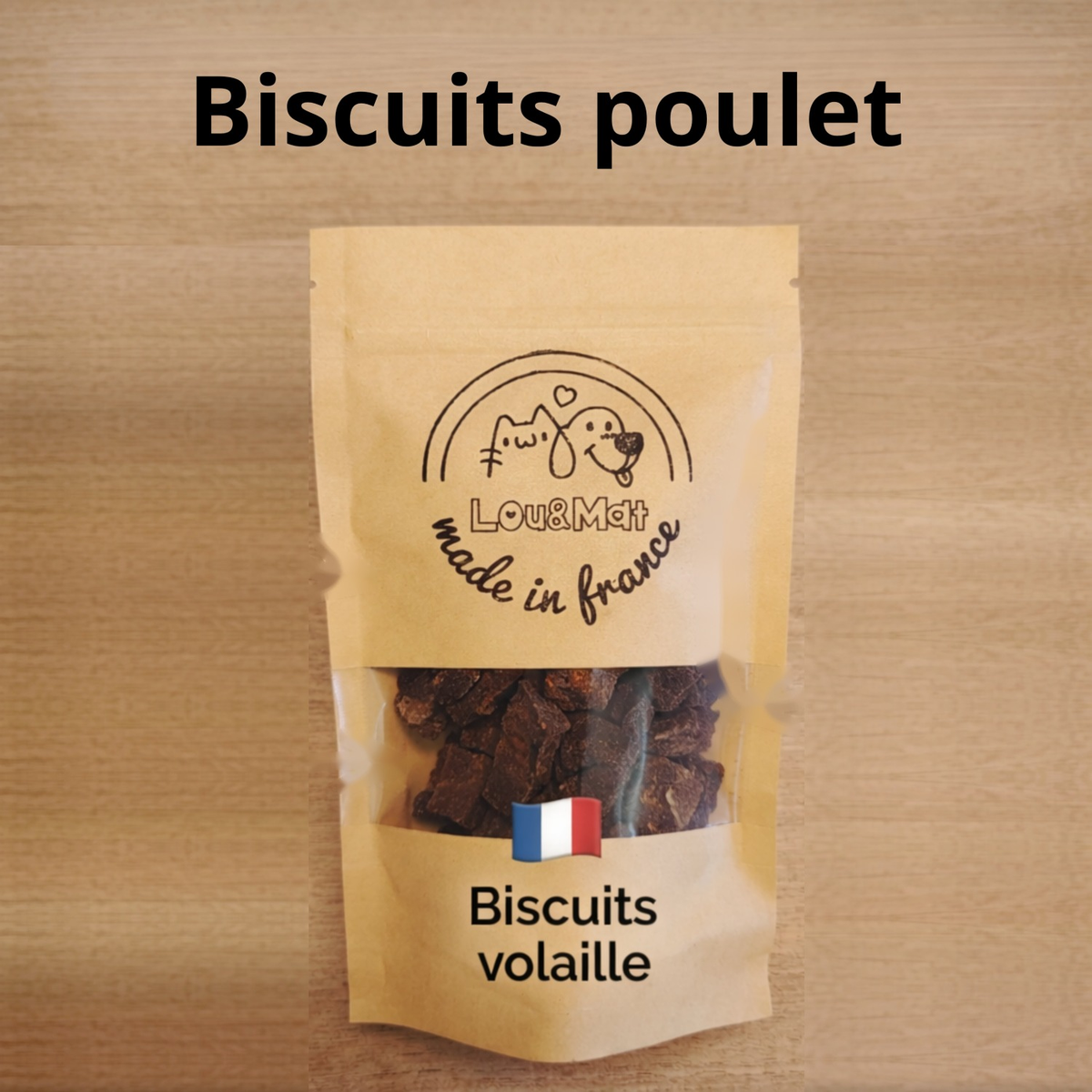 Sachet de biscuits pour chien au poulet Lou&Mat