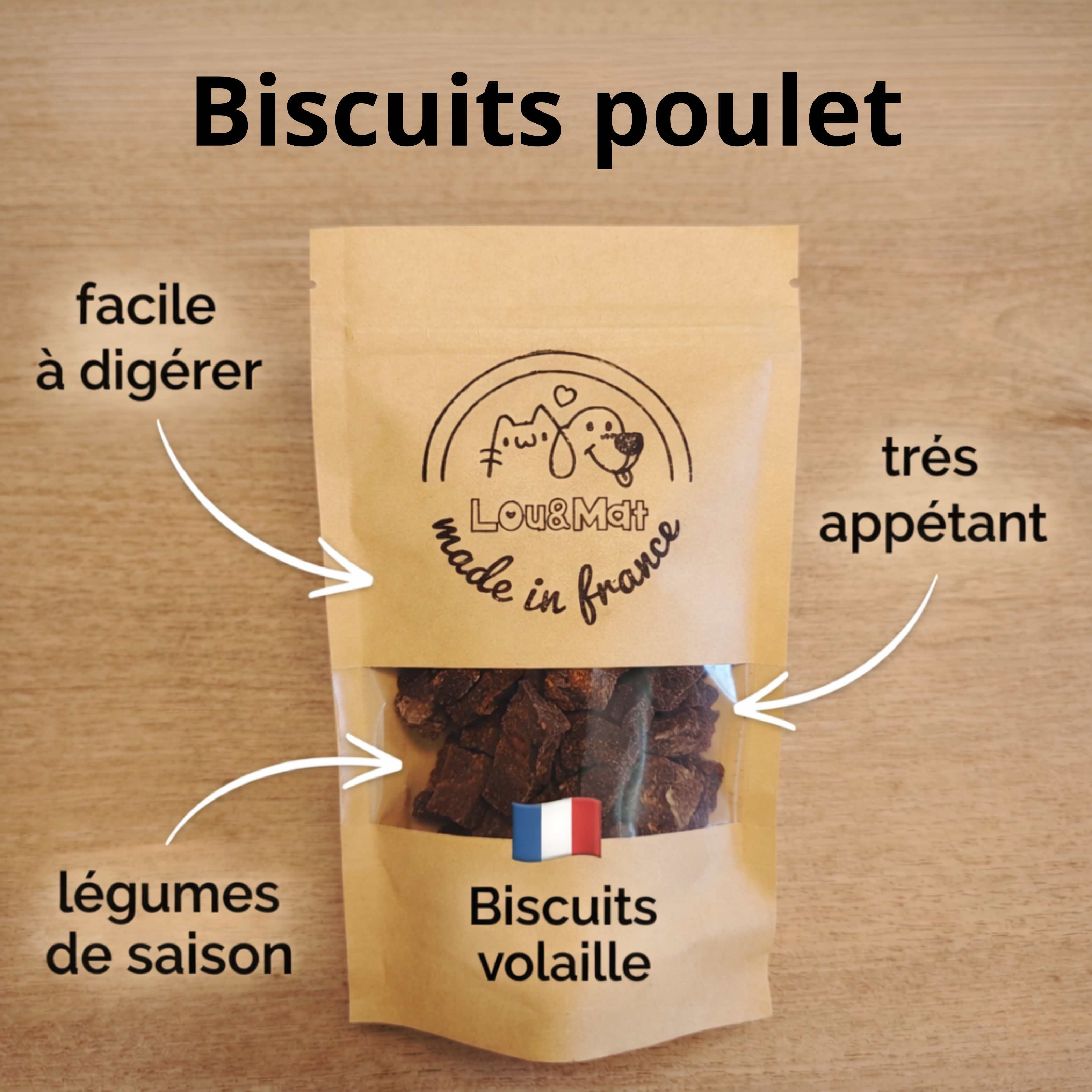Biscuit au poulet, pour une énergie optimale
