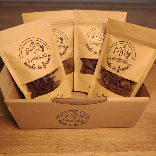 Coffret découverte Lou&Mat avec les 4 recettes de biscuits pour chien