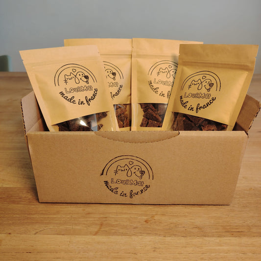 Coffret de 4 sachets de friandises pour chien Lou&Mat